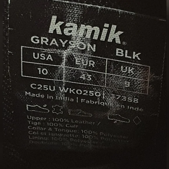 Kamik Grayson Men's Black Waterproof Leather Winter Boots - Size 10 - Picture 4 of 4